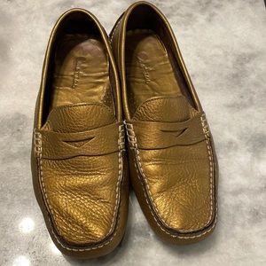 Cole Haan Driving Loafers- Gold Metallic
